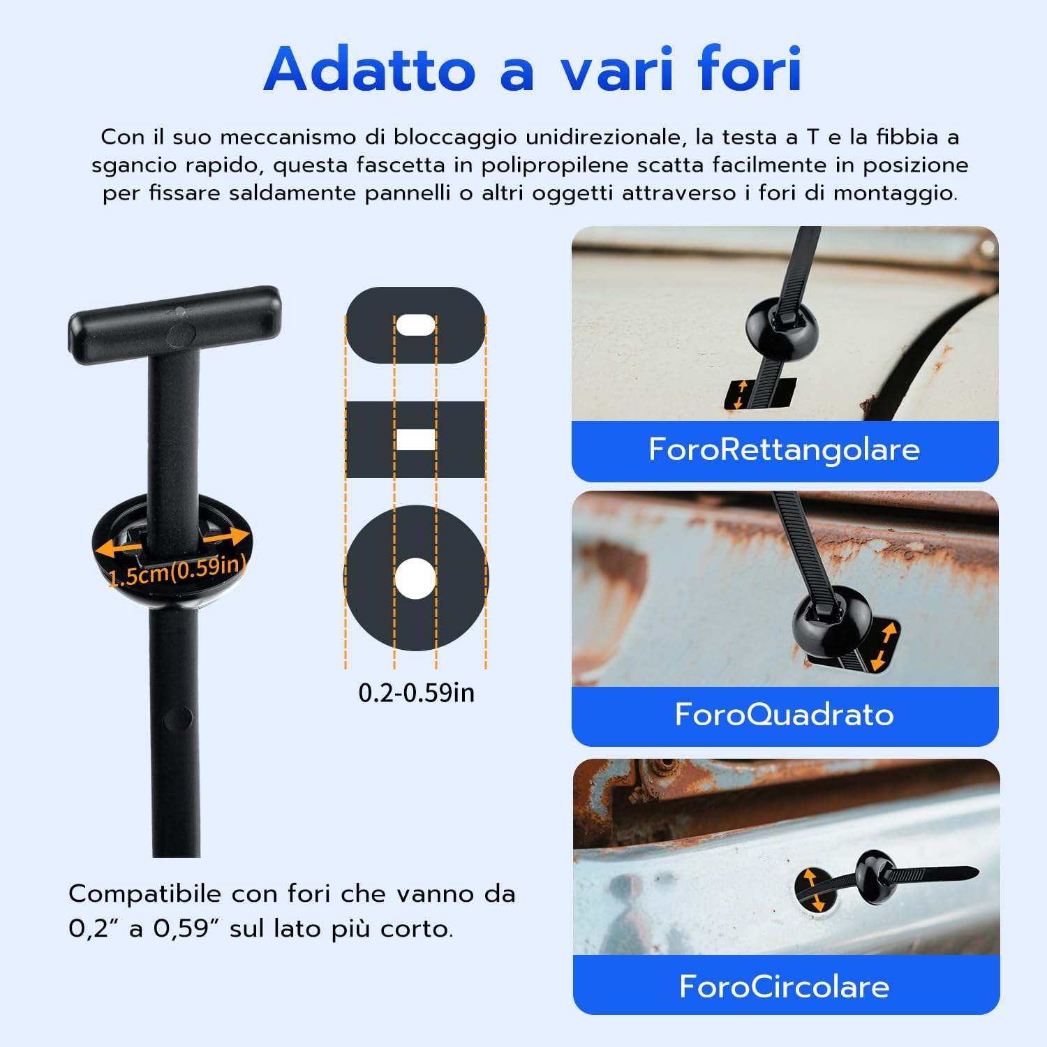 Thumbnail 6 de Tolesum Fascette in plastica universali in nylon/PP, 200 pezzi per fissaggi e auto