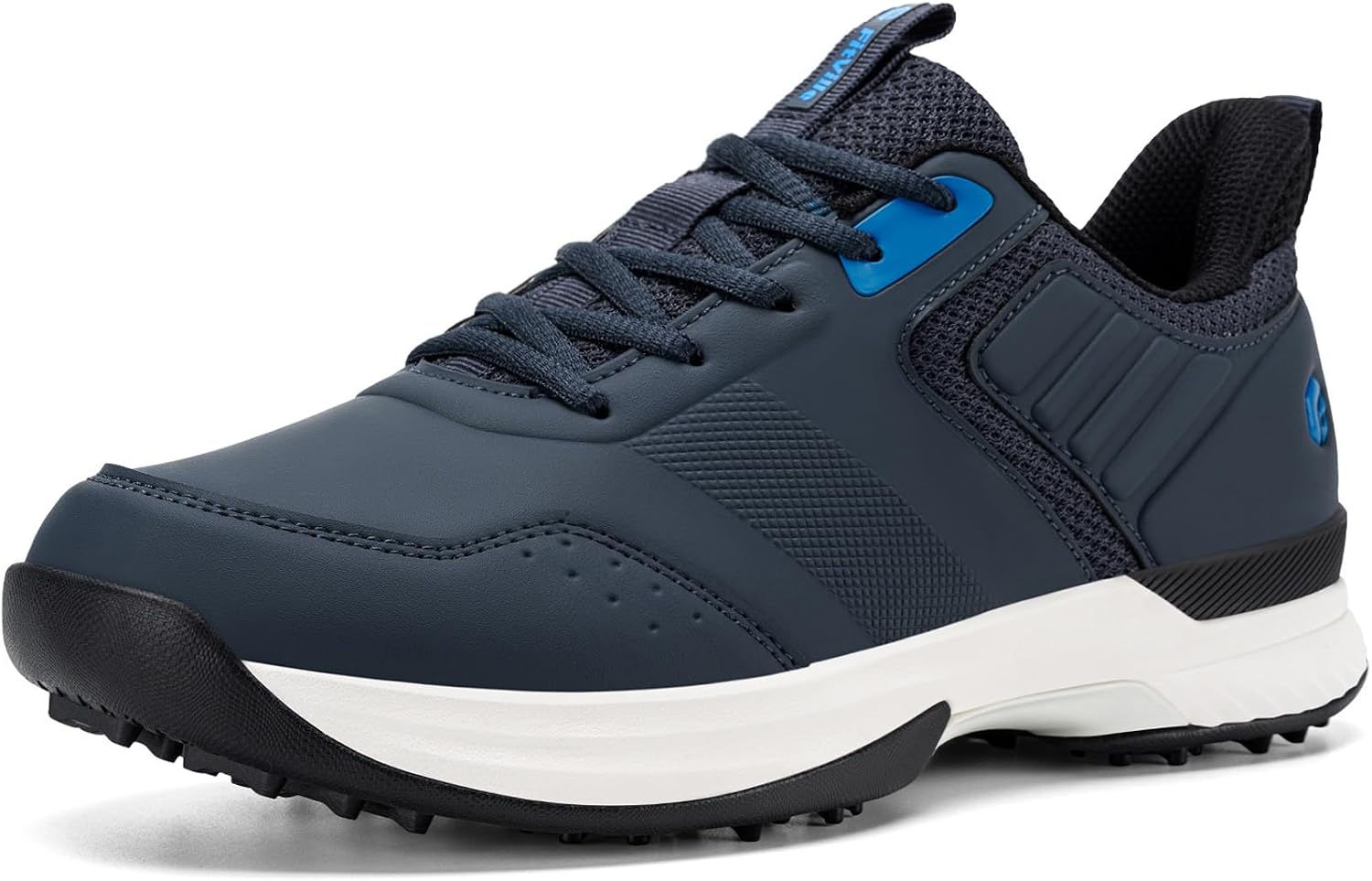 Detalle de FitVille Men's Golf Shoes Extra Wide Fit: Professional Spiked Golf Shoes for All-Day Comfort