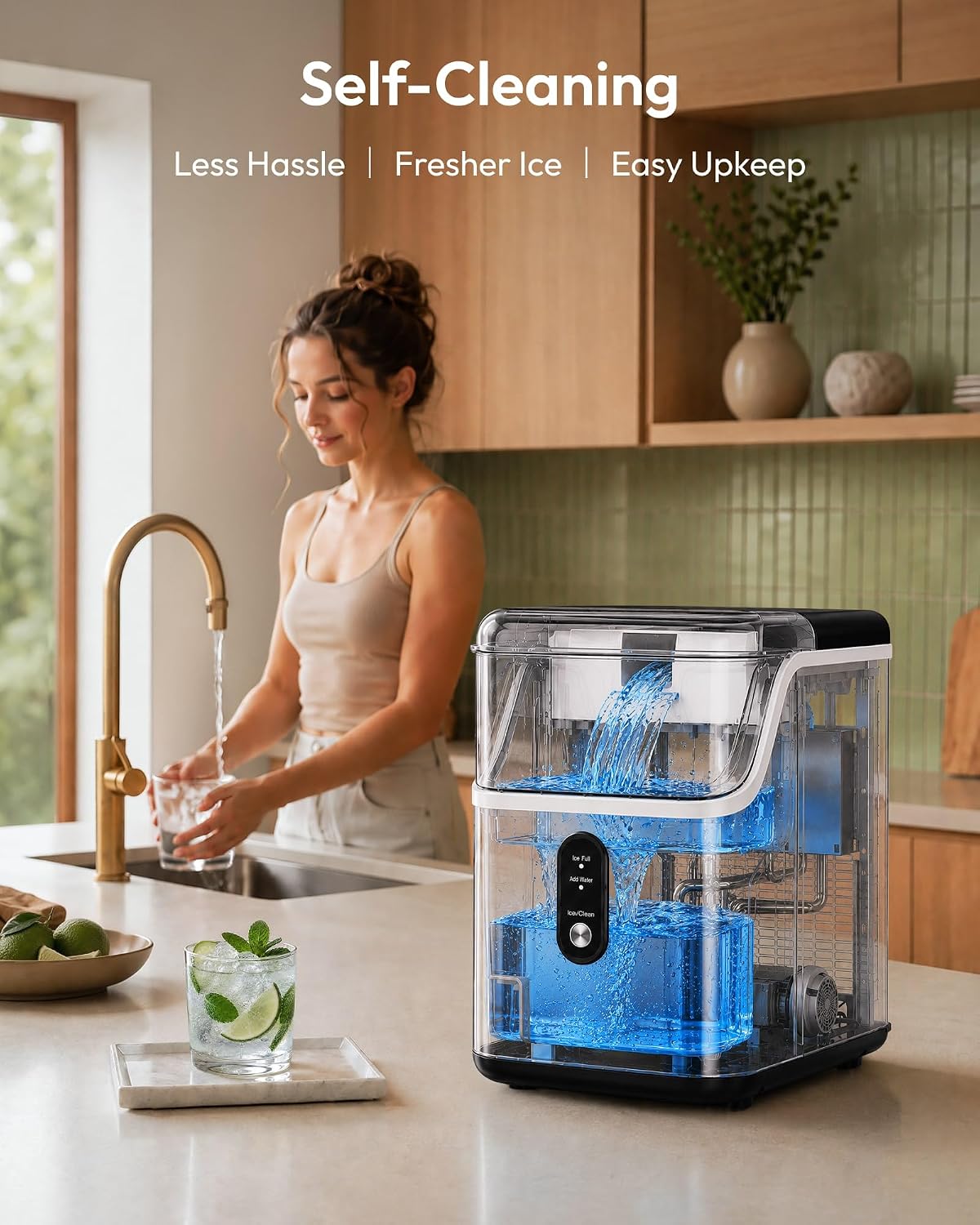Thumbnail 6 de EUHOMY IM013-NSIX3-A Nugget Ice Maker, 35 lb/24h, Stainless Steel