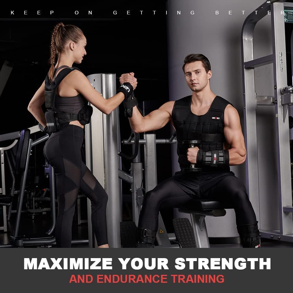 Thumbnail 5 de Adjustable Weighted Vest 44LB with 96 steel plates – weighted workout jacket for men and women