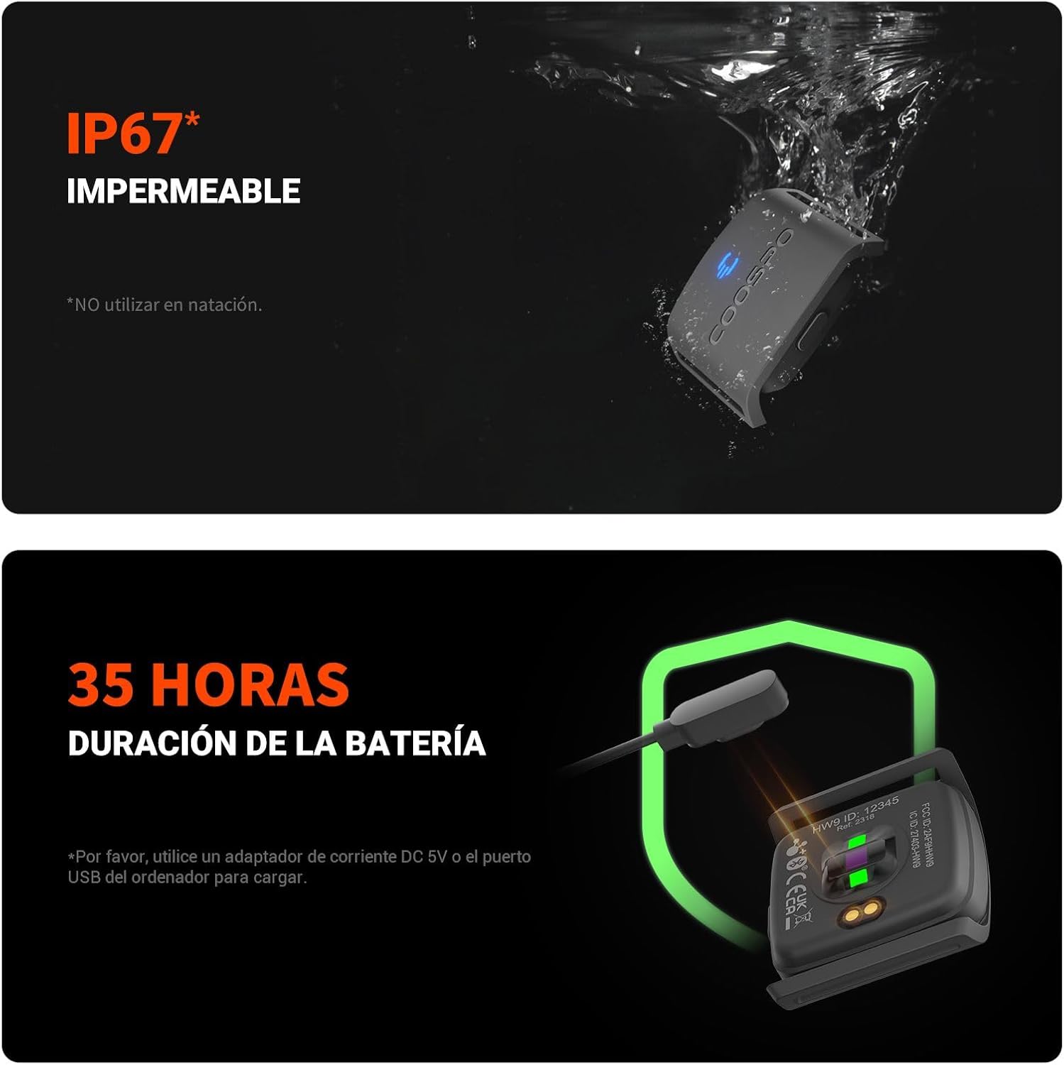 Thumbnail 5 de COOSPO HW9 Pulsómetro HRV 35 h 📟