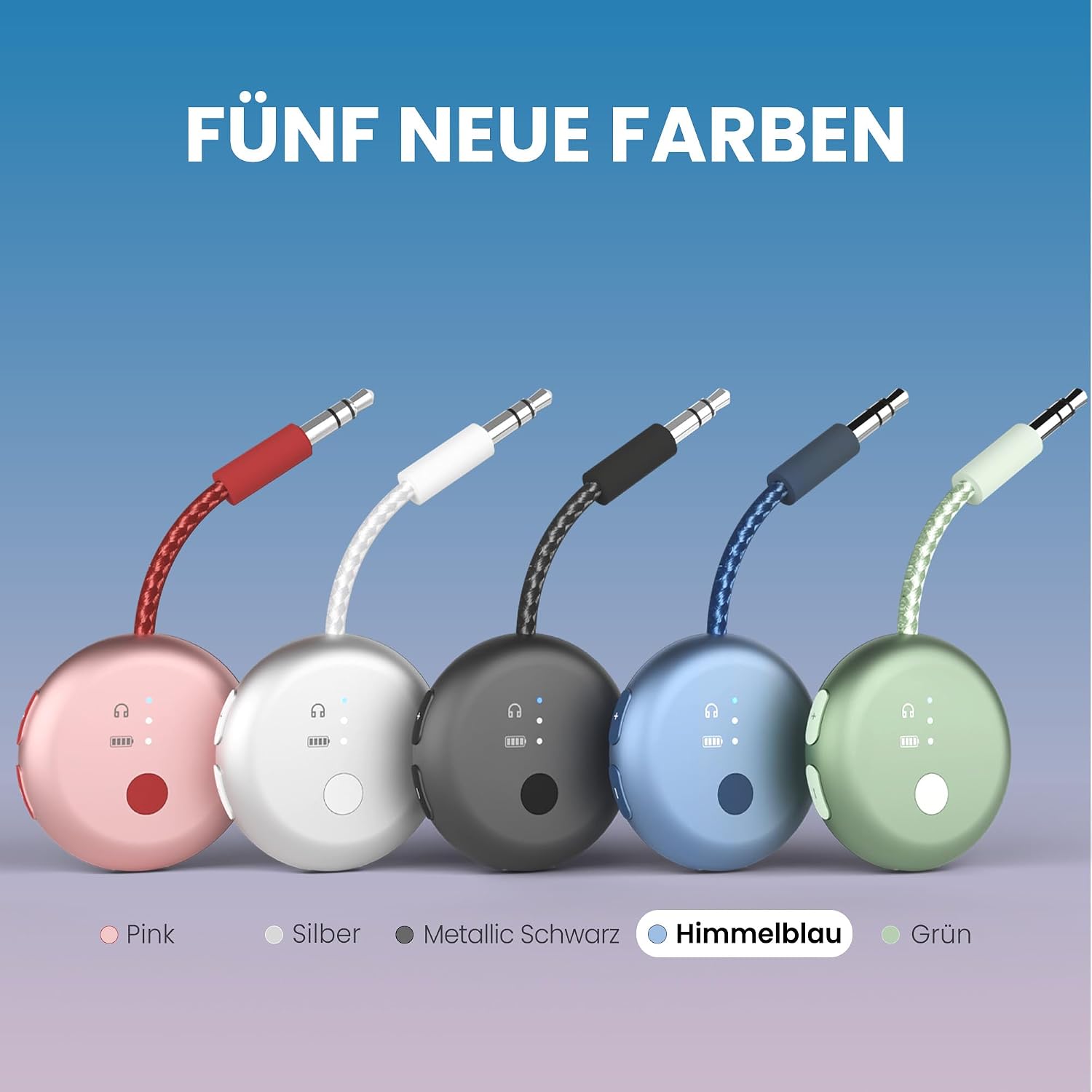 Thumbnail 3 de Avantree SoundJet R1 Bluetooth-Adapter für Flugzeug-Audiosysteme, aptX Adaptive, bis zu 20 Std. Akkulaufzeit (Himmelblau)