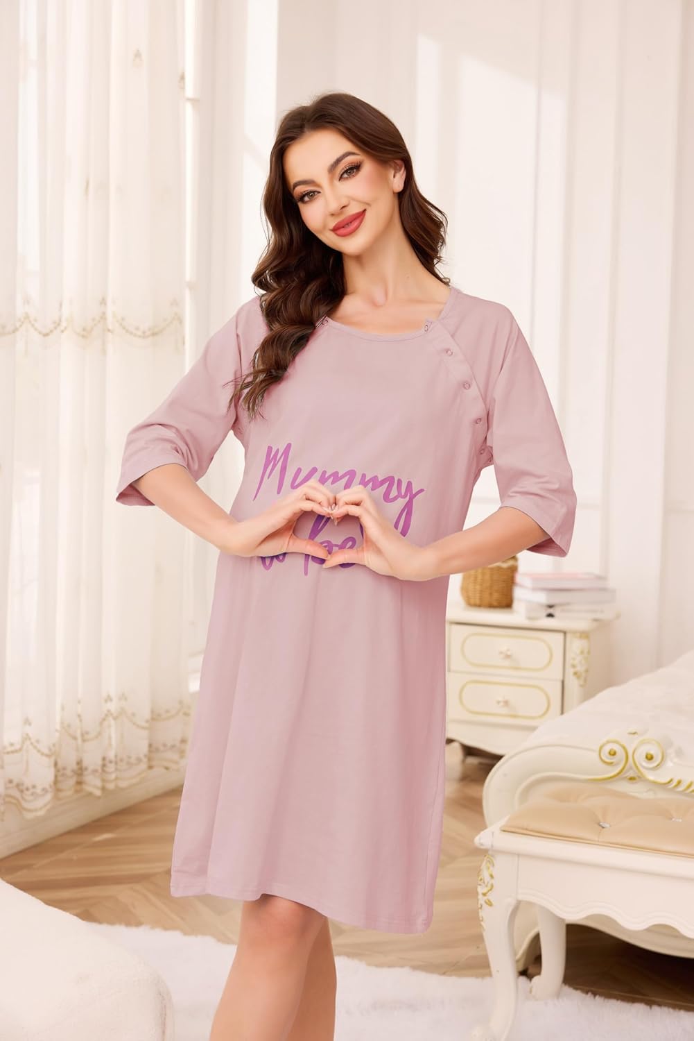 Thumbnail 2 de Vlazom Women 3 in 1 Cotton Nursing/Delivery/Labour/Maternity Nightgown