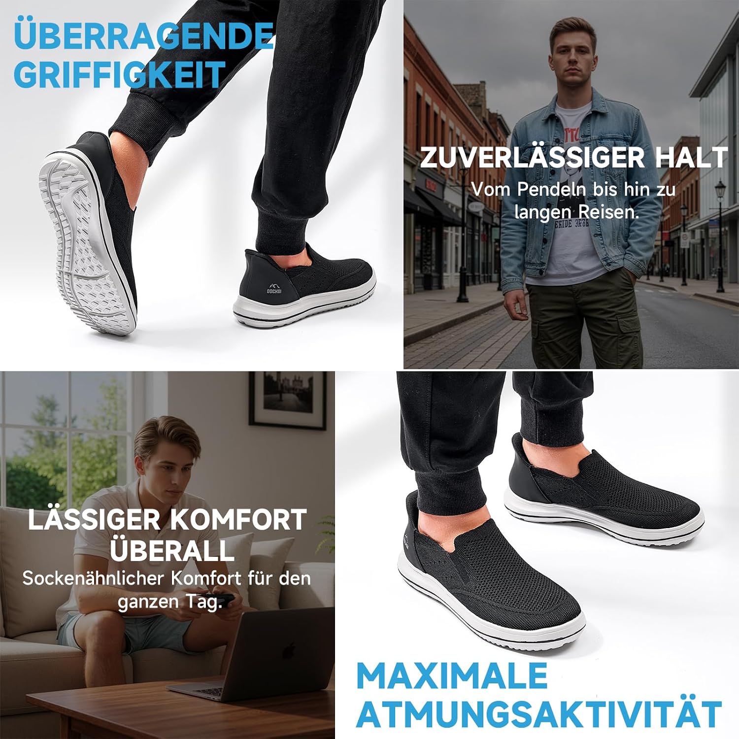 Detalle 1 de ODCKOI Slip On Sneaker Herren ohne Schnürsenkel