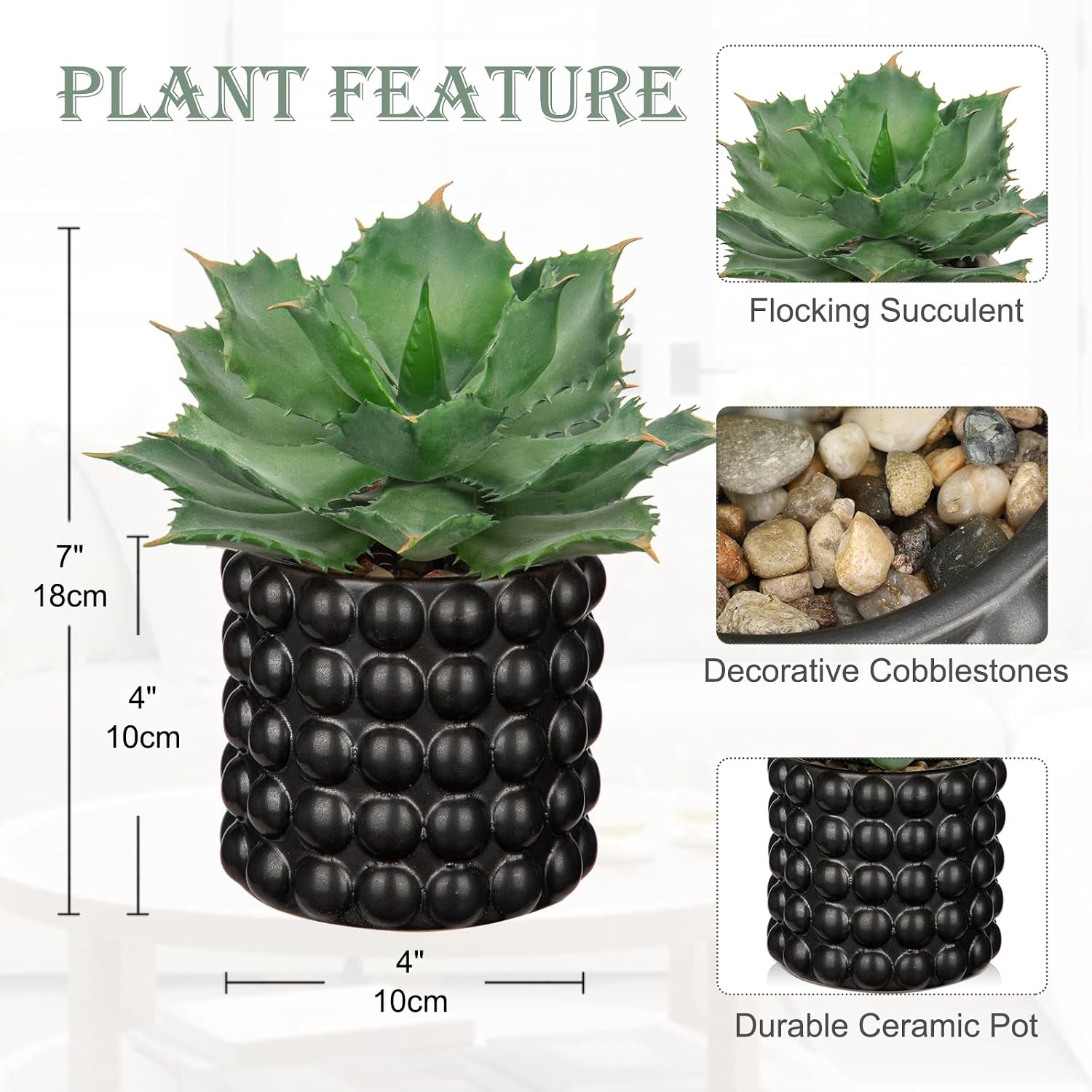 Detalle 2 de Hollyone 8.6" artificial agave for home decor