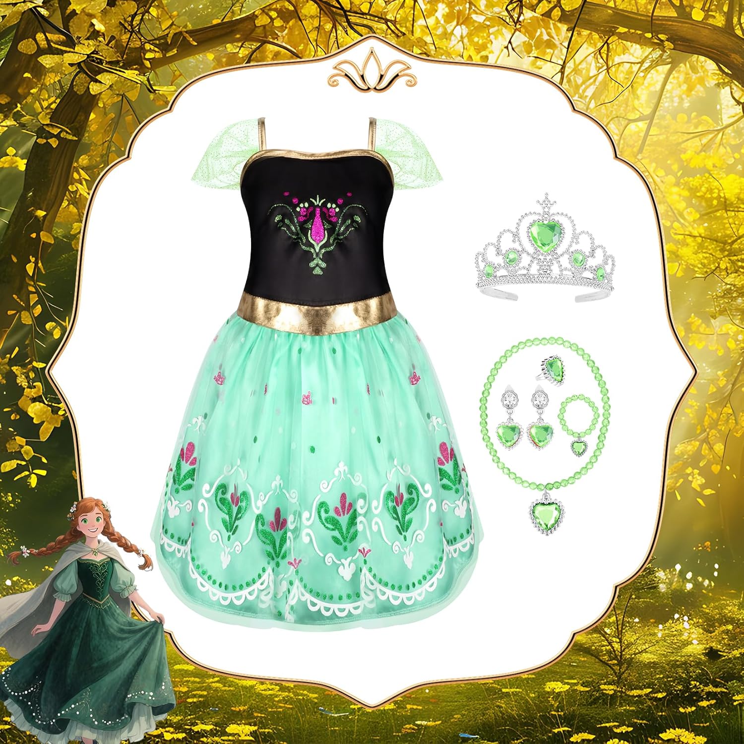 Thumbnail 1 de HAMSILY Princess Dress Up Costume for Girls 3-6