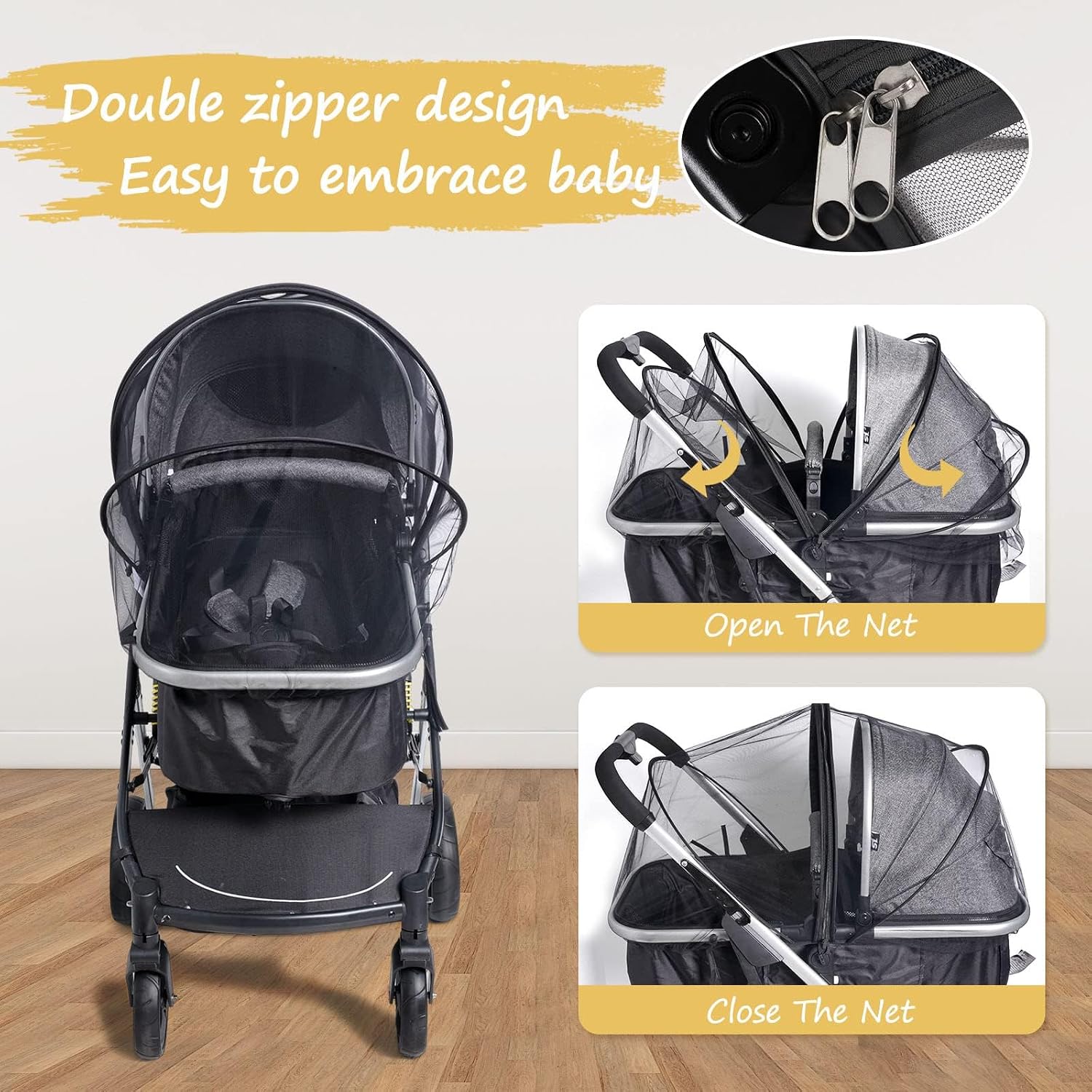 Thumbnail 3 de Homord Moskitonetz Kinderwagen mit Stützstangen
