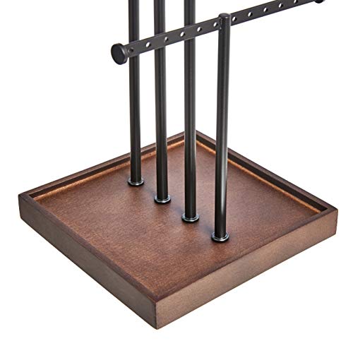 Detalle de Amazon Basics Présentoir à bijoux à quatre étages, Noyer/Noir, Arbre