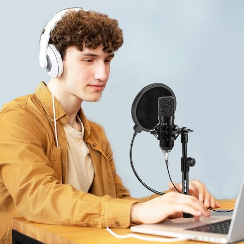 Thumbnail 1 de BILIONE Upgraded Desktop Microphone Stand – All-in-One Studio Kit