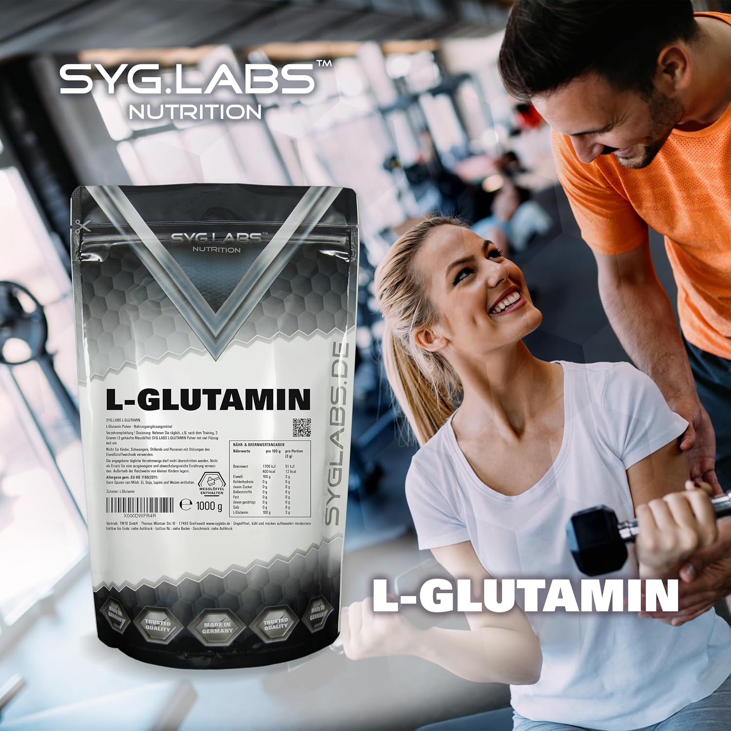 Detalle 2 de L-Glutamin Pulver 100% rein 1000 g Glutamin đź’Š