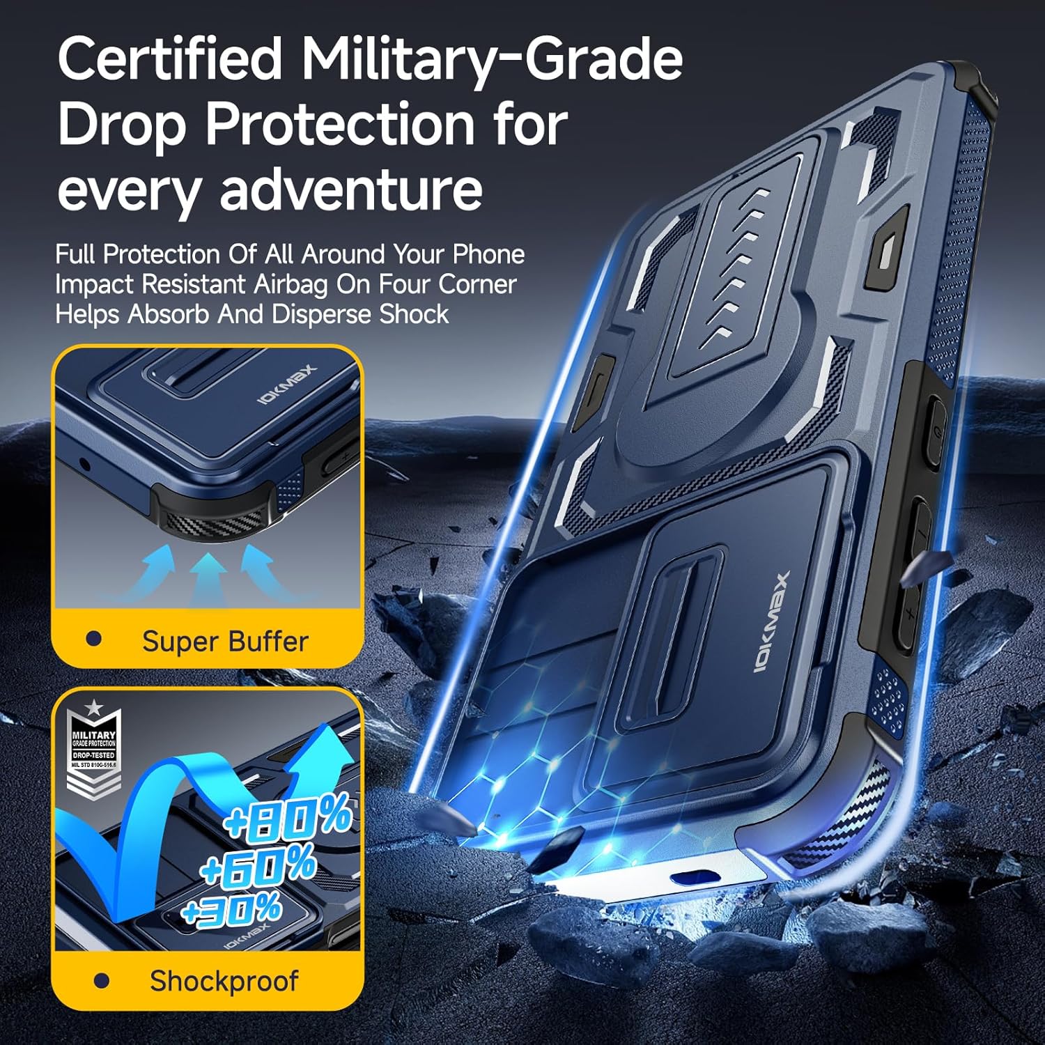 Thumbnail 3 de Iokmax Case for Samsung Galaxy S26 with Dual Layer Protection, Screen Protectors and Slide Camera Cover