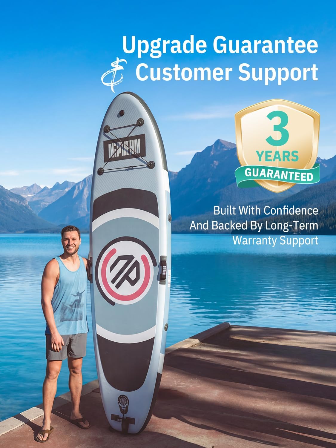 Detalle de Niphean Ultra-Light Inflatable Paddle Board (10') with StabilTrac Fin and All-in-One Accessories