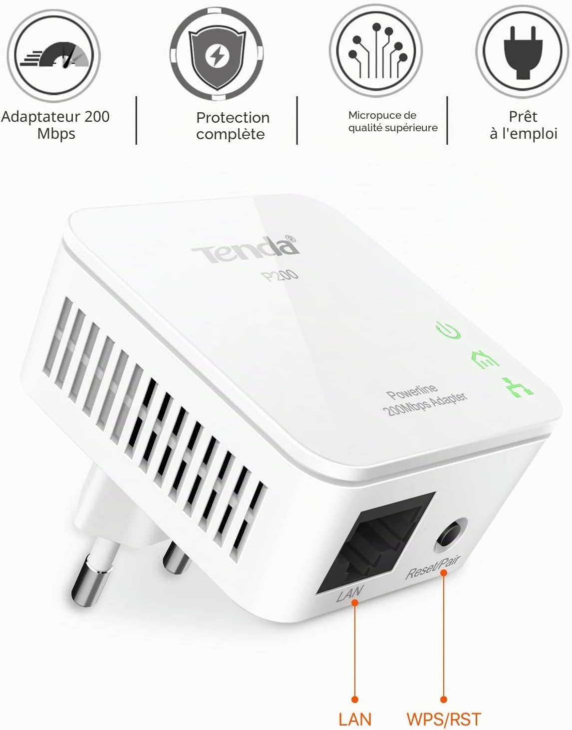 Thumbnail 2 de Tenda P200 Kit CPL AV200 Mbps