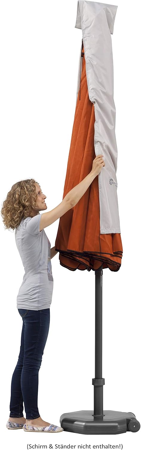 Detalle 2 de Schneider Schutzhülle für Sonnenschirme bis 300 cm Ø – silbergrau, 177 x 26/34 cm, 0,3 kg (821-00)