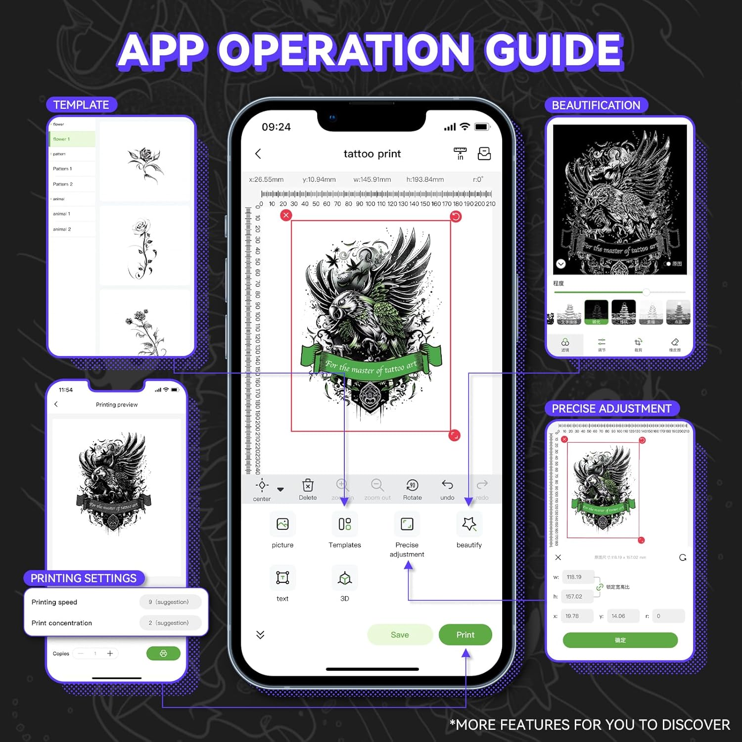 Thumbnail 4 de PeriPage P90 Wireless Tattoo Stencil Printer (Portable Thermal Printer with Bluetooth & USB)