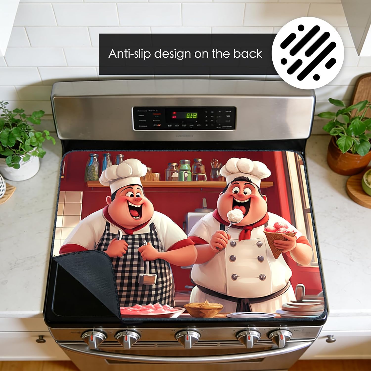Detalle de Nuxovilar Chefs Baking Stove Cover, Diatom Mud Blend, 20.47 x 28.34 in