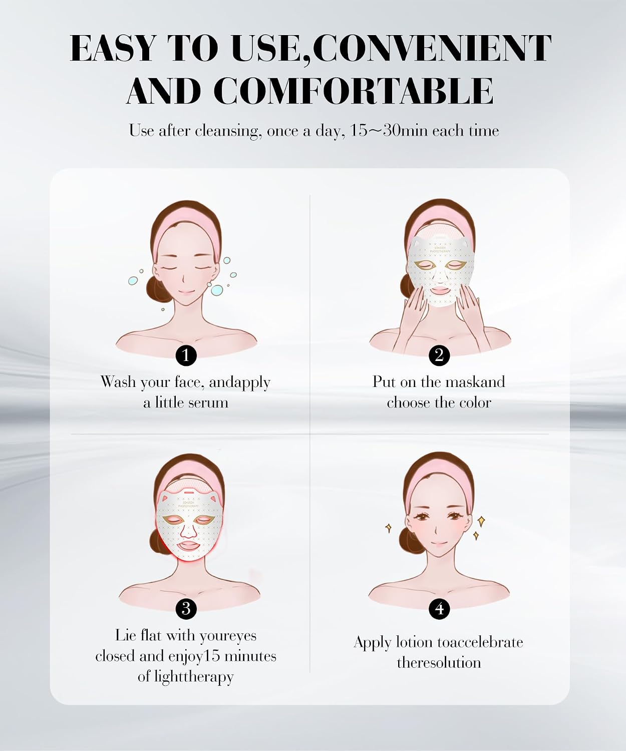 Detalle 2 de SDKWDH Red Light Therapy Mask 850nm
