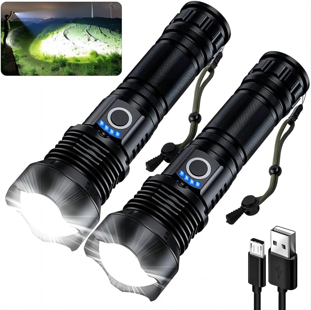 Detalle de MILAOSHU Rechargeable Flashlights, 2-Pack
