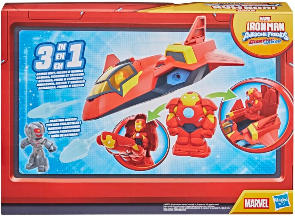 Detalle 2 de Marvel G19945S0 Iron Man Giant-Sized Armour Iron Jet Set, 7.6 cm Figures