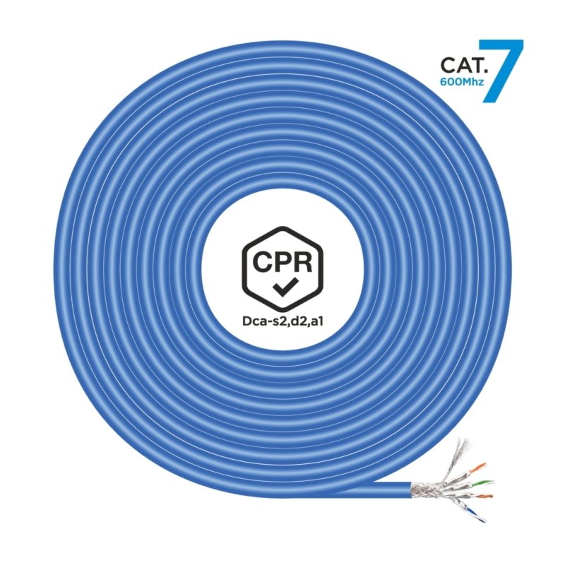 Detalle de Aisens A146-0665 Bobina de Cable de Red RJ45 Cat.7 S/FTP AWG23 LSZH CPR 305 m azul