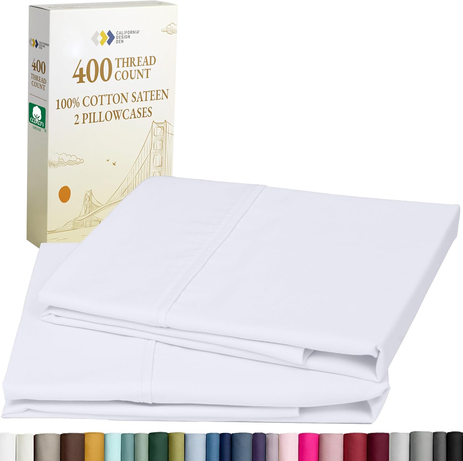 Detalle de California Design Den King Pillowcase Set 400TC