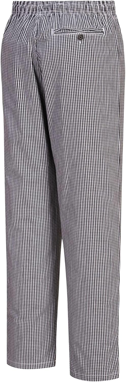 Detalle de Bromley Chef Pantalon Taille élastique 100% coton – Blanc/Noir – XL