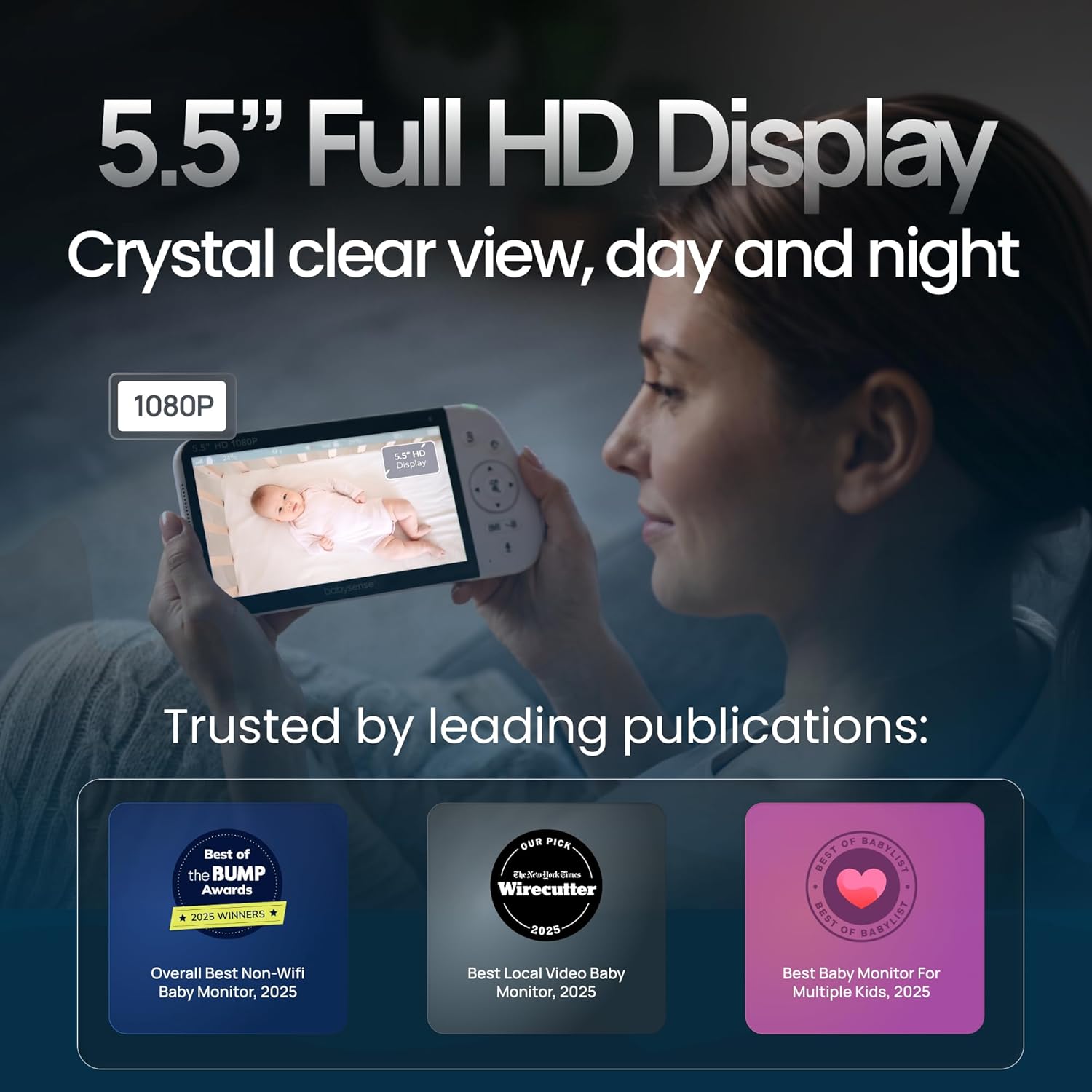 Detalle de Babysense Full HD 5.5" Split Screen Monitor 20h