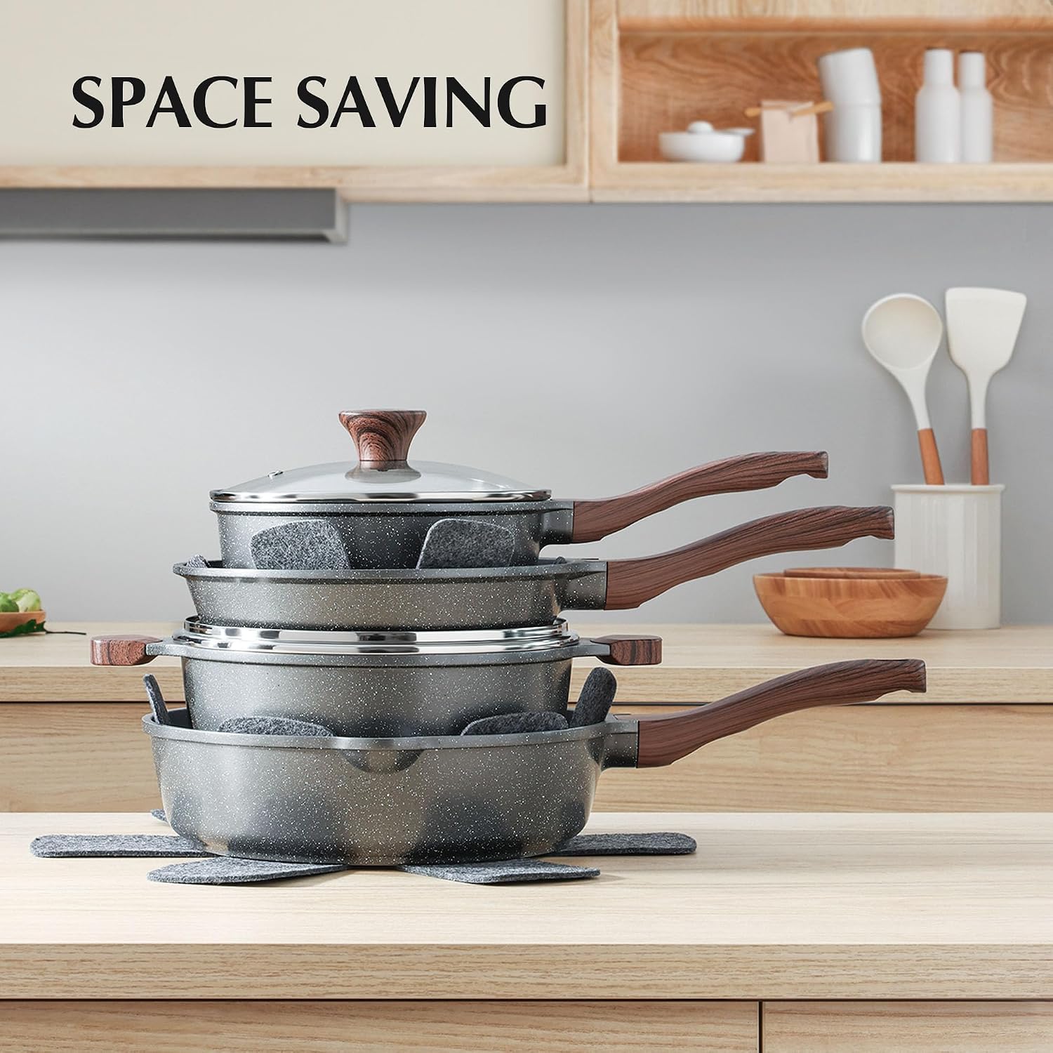 Thumbnail 2 de SENSARTE GRAY-7 13-Piece Non-Stick Cookware Set for Induction