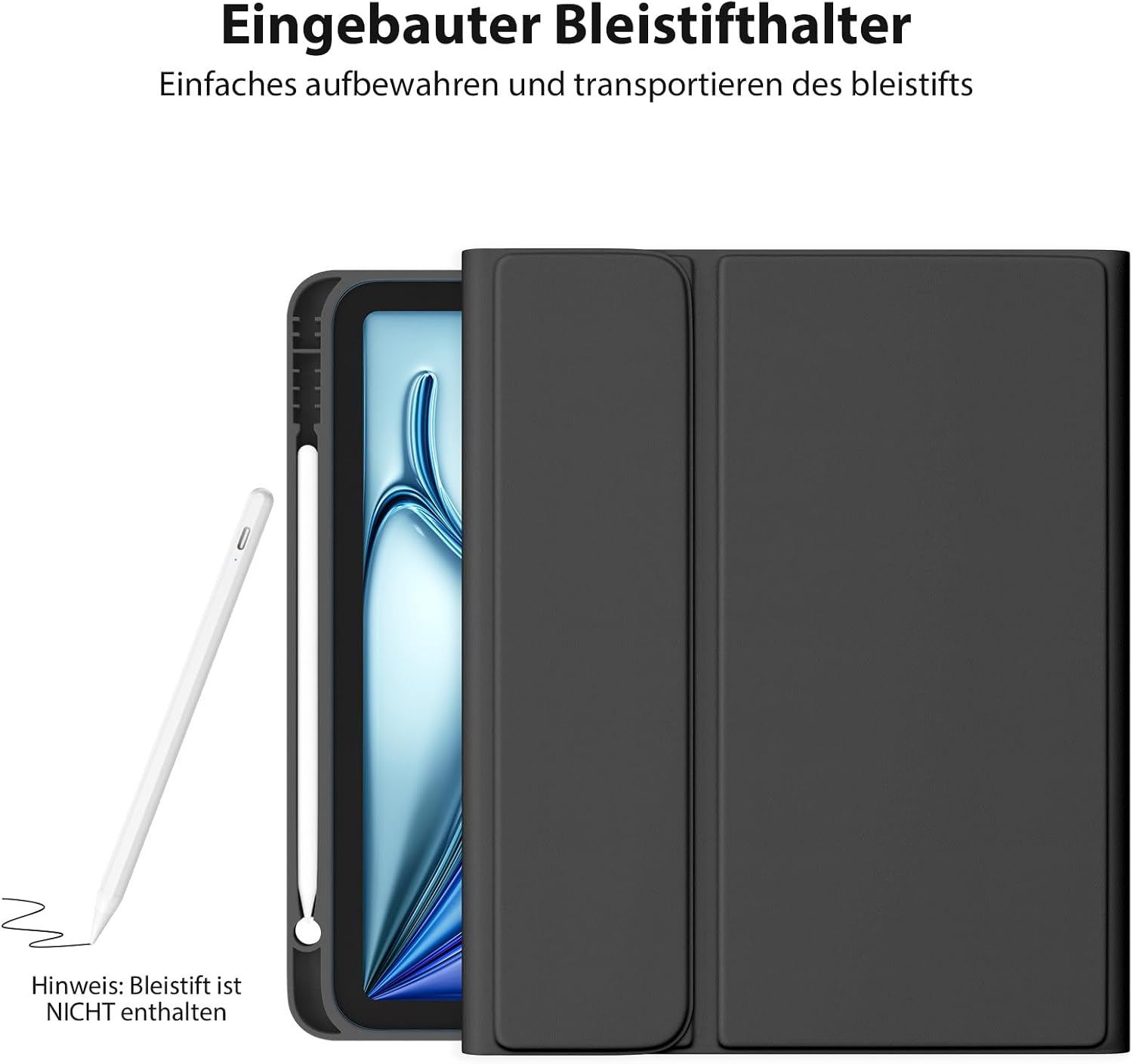 Detalle 2 de CC Store Hülle mit Tastatur für iPad Air 11 Zoll (M3/M2, Air 4/5) und iPad Pro 11 – magnetische Bluetooth-Tastatur, QWERTZ, schwarz