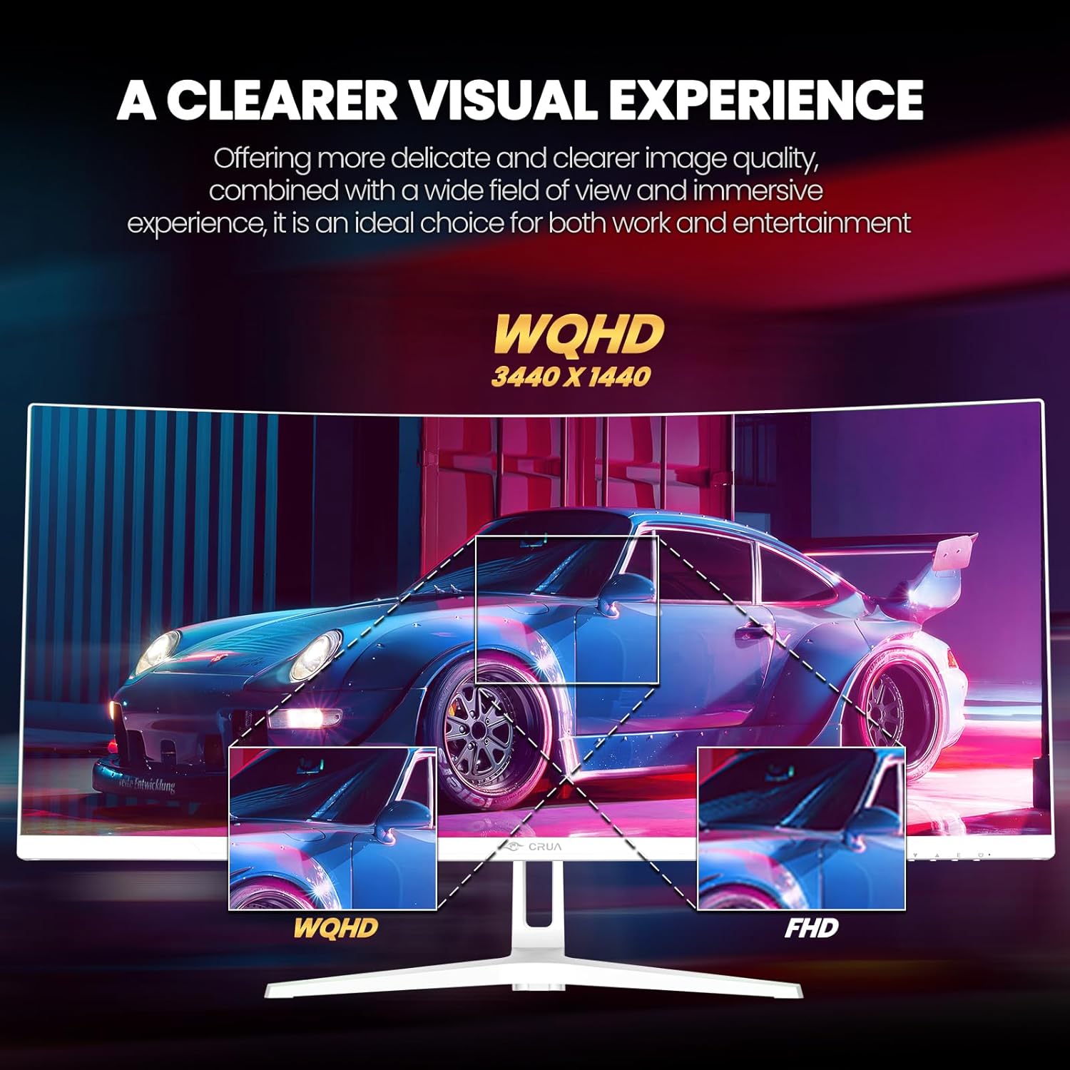 Detalle de CRUA 34-inch ultrawide gaming monitor 165Hz