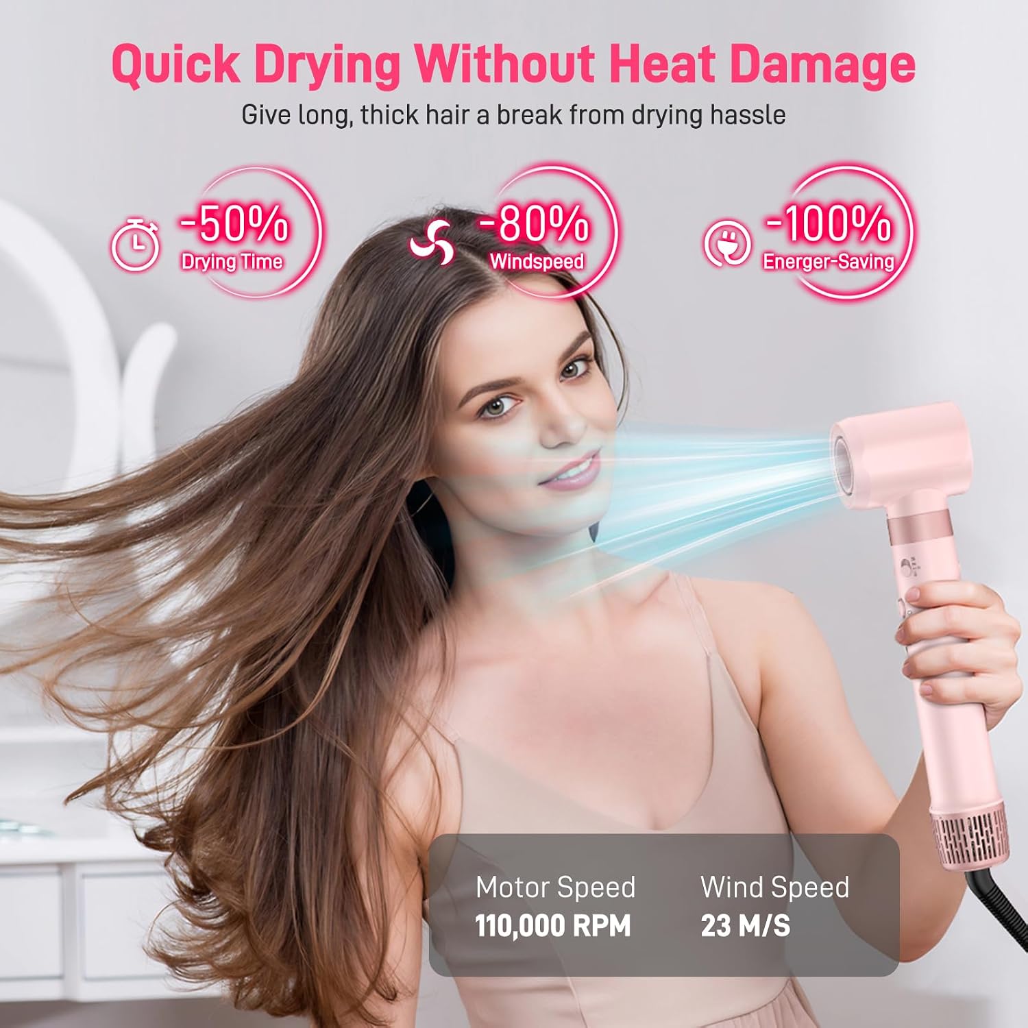 Detalle 2 de MESCOMB Dual Voltage Hot Air Styler 5-in-1 Hair Brush 🎀