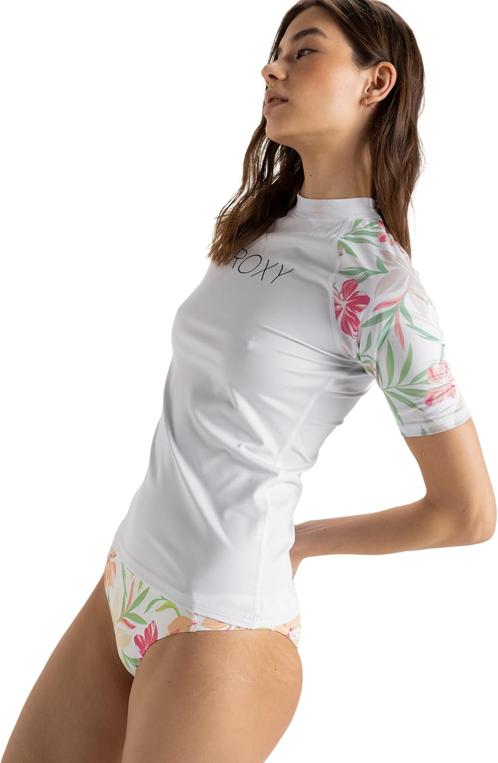 Detalle 2 de Roxy Sea Bloom en Full Moon Lycra Femme – robe ou haut léger à manches courtes