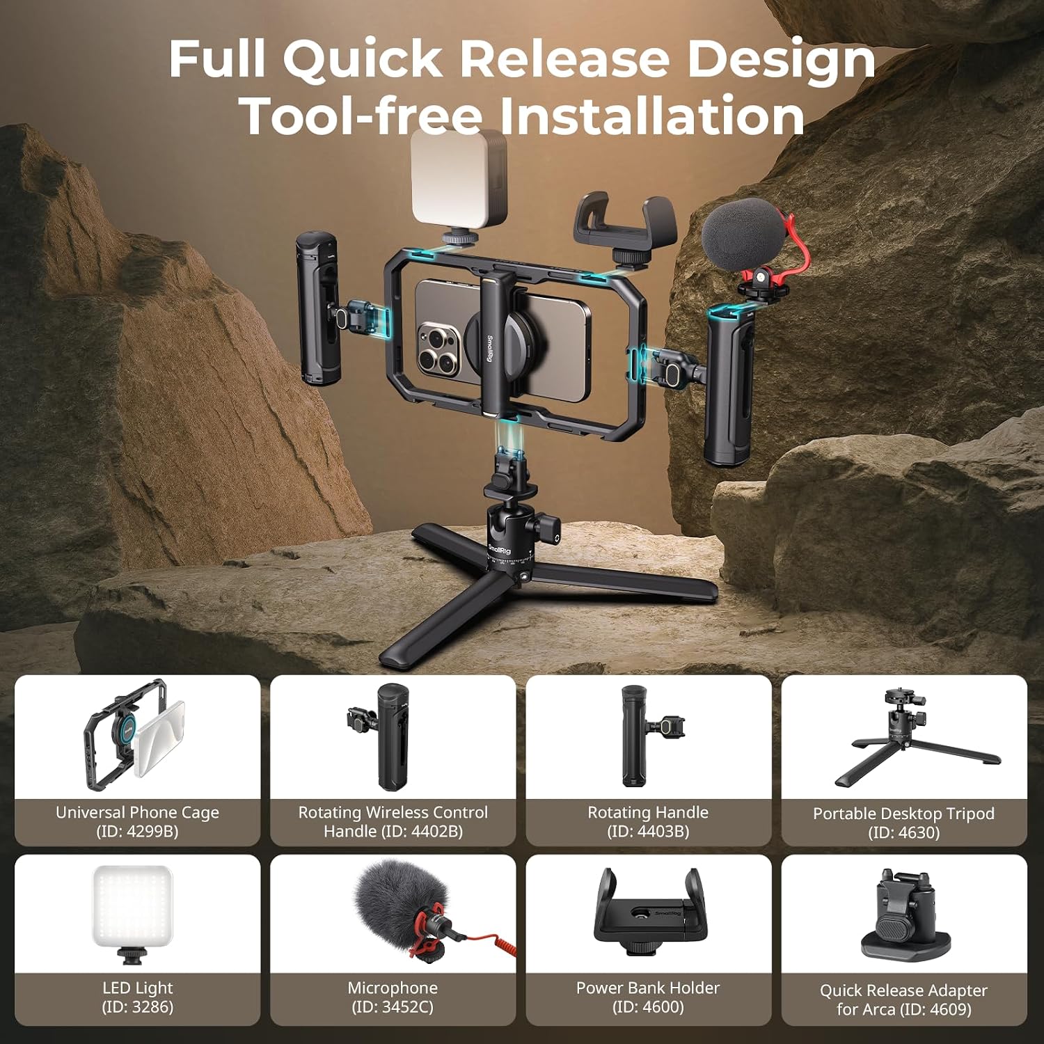 Thumbnail 1 de SmallRig All-in-One Quick Release Phone Video Rig Kit Pro (4704)