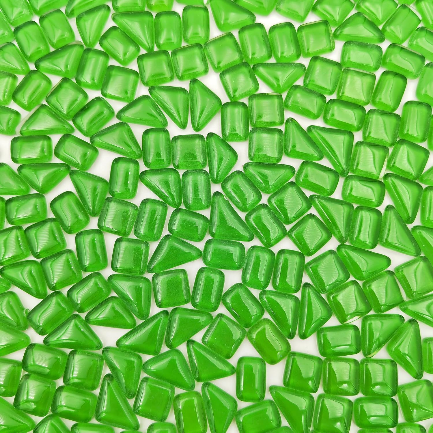 Detalle de Kristallglas Mosaikfliesen Grün – unregelmäßige Glasmosaikstücke, 500 g/1,1 lb
