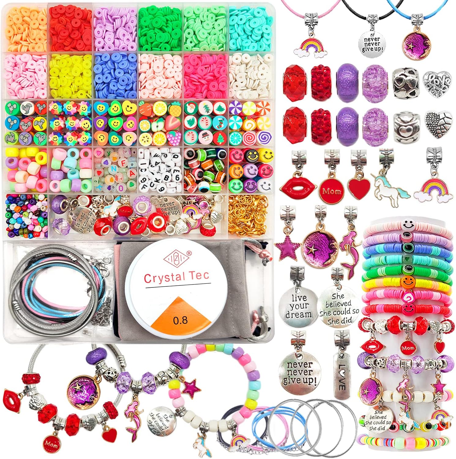 Thumbnail 6 de leitait Girls Toys Bracelet Making Kit 3400pcs jewelry kit 🎁