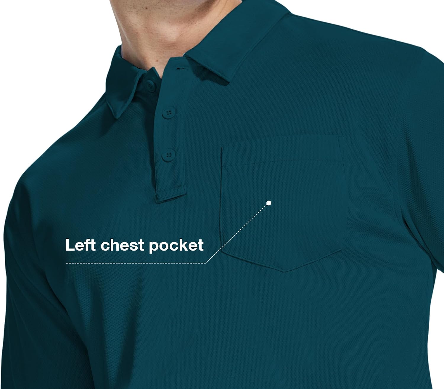 Thumbnail 5 de ZITY 5-Pack Polo Shirts with Pocket: Quick-Dry, Short Sleeve Men’s Polo