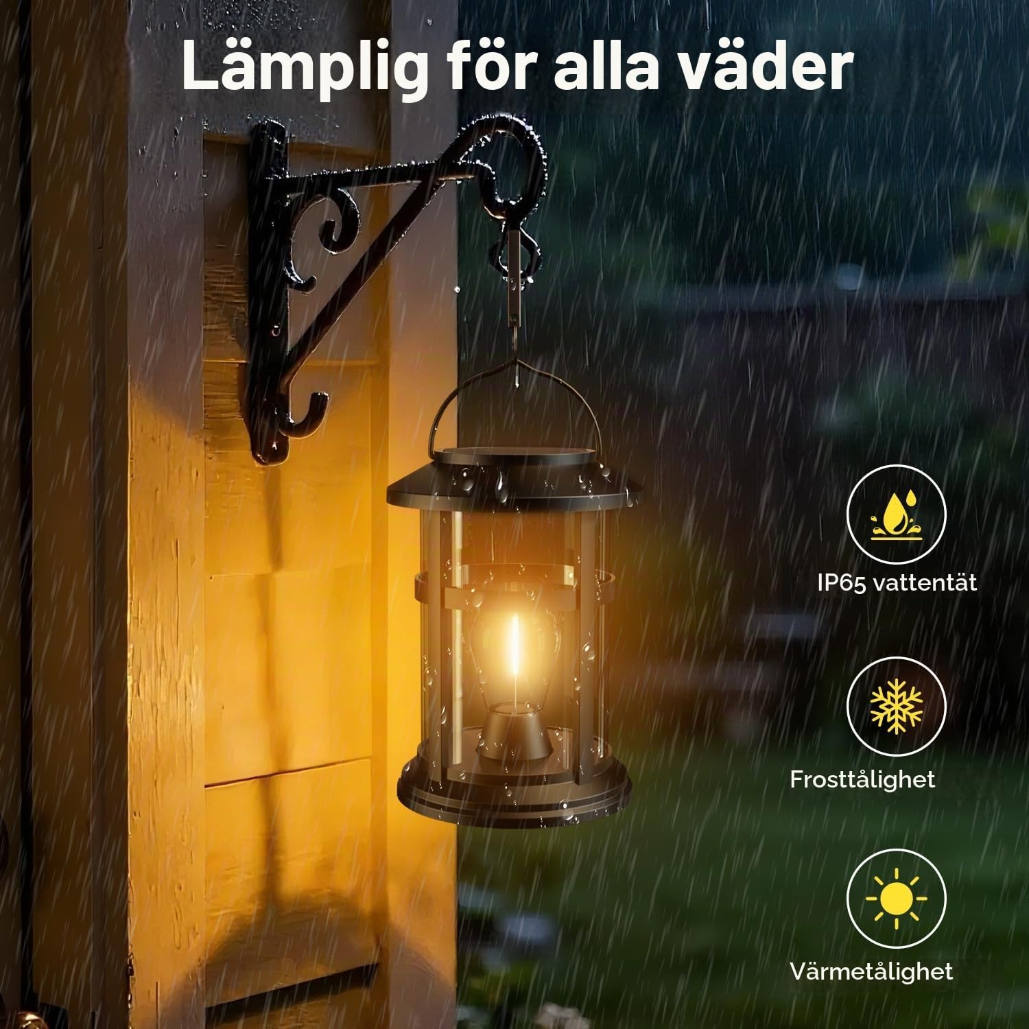 Detalle de Electight TLL048 solcellslyktor, 2-pack med varm LED och IP65