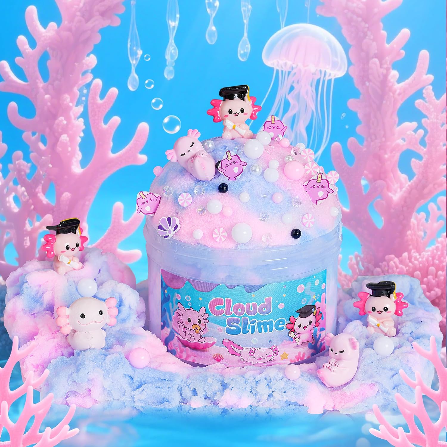 Detalle 2 de Joytry Axolotl Cloud Slime Kit 14 oz