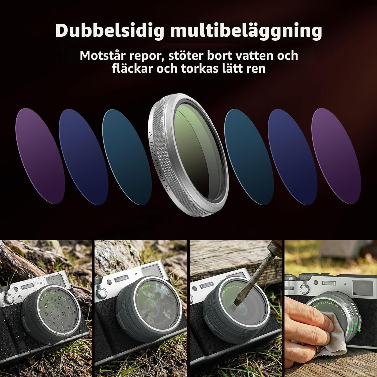 Detalle 1 de SMALLRIG 5853 UV-filter för FUJIFILM X100V/X100VI med optiskt glas