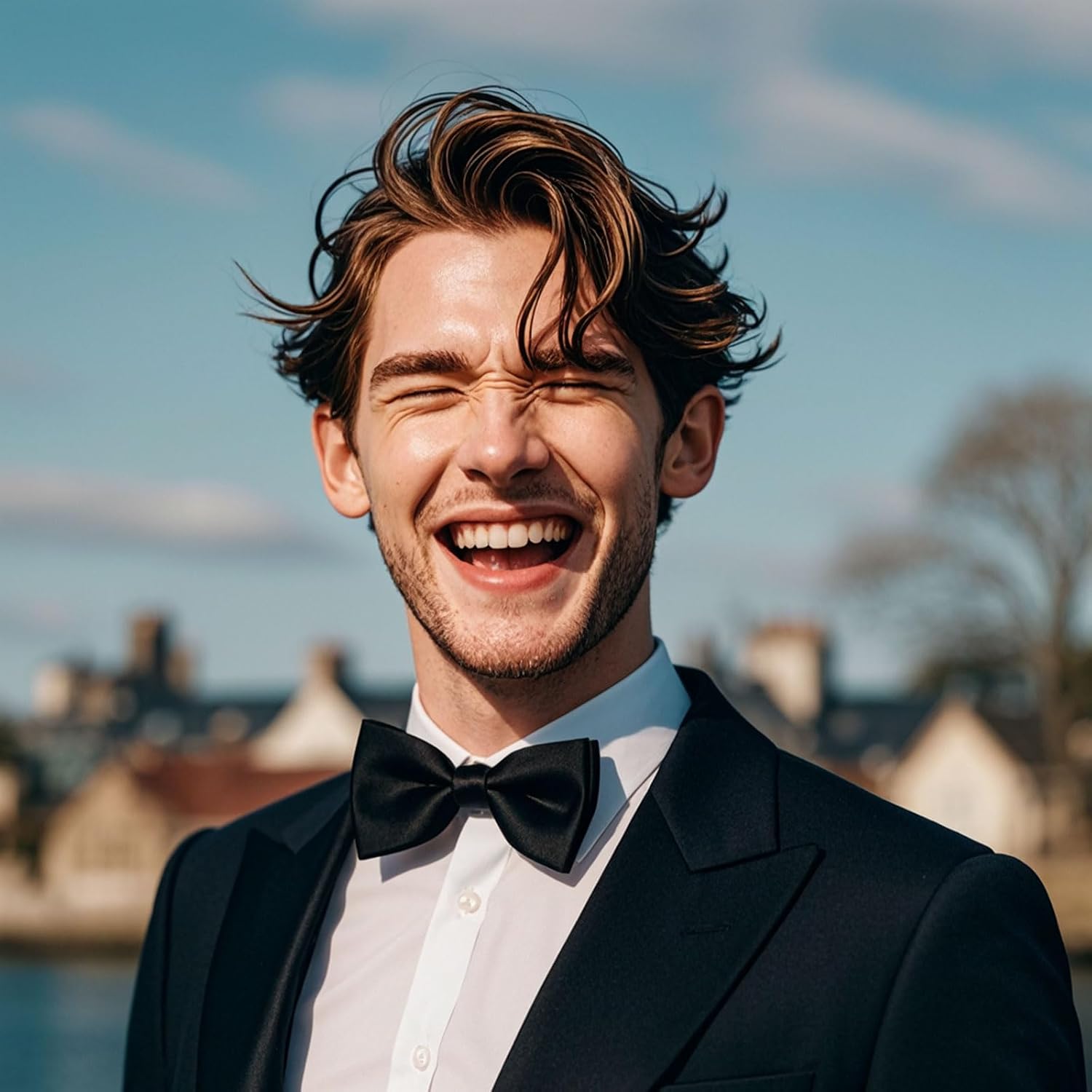 Thumbnail 6 de Archic Black Self Tie Bow Ties for Men – Solid Plain Tuxedo, Wedding & Formal Wear