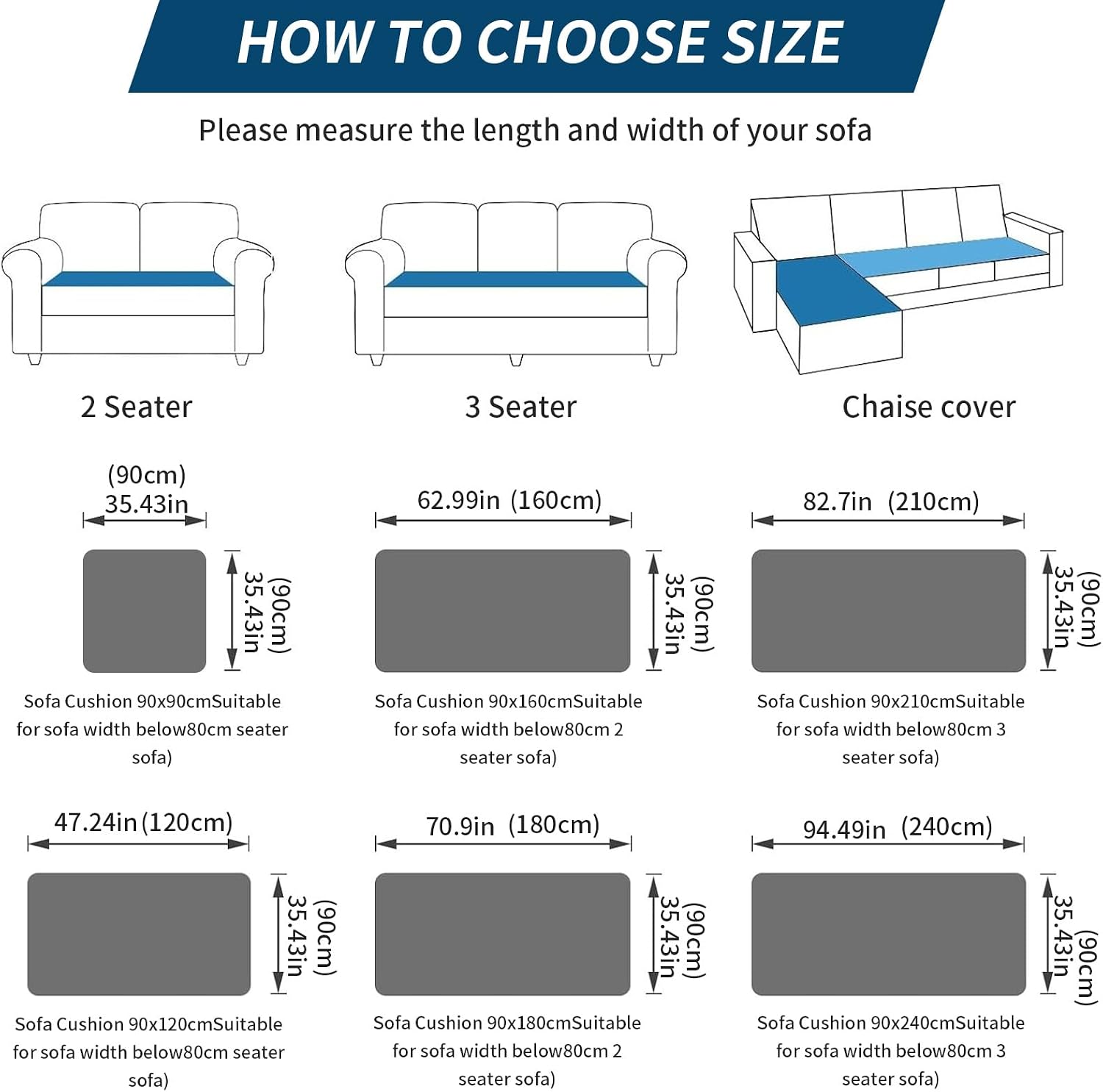 Detalle 2 de ELEOPTION Sectional Sofa Covers, Flannel