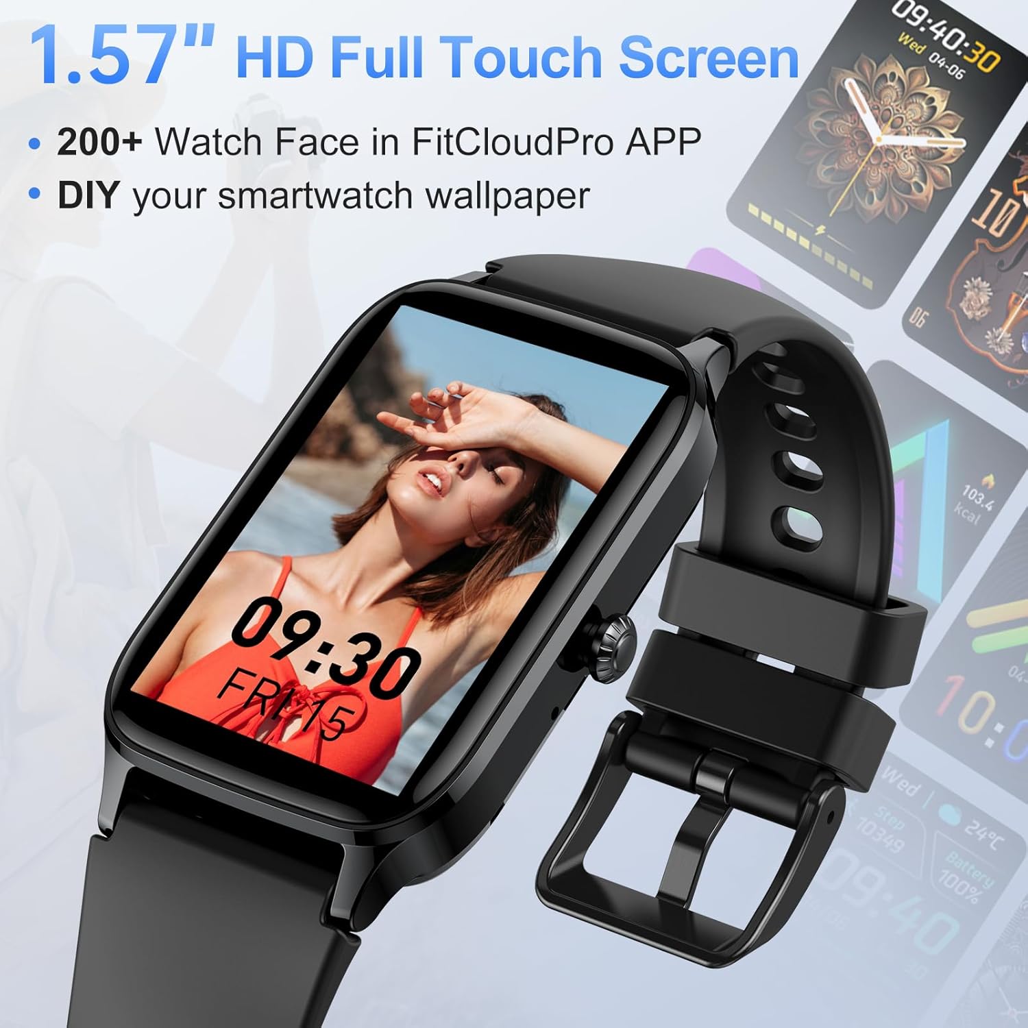 Detalle de Smart Watch for Men & Women with 1.57" TFT Touch Display, 110+ Sports Modes and IP68 Waterproofing