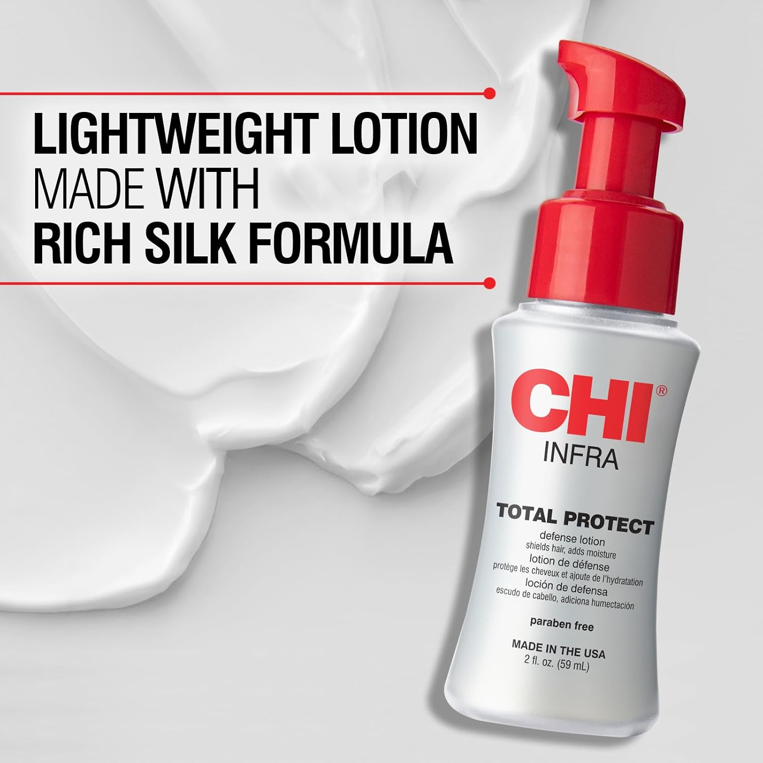Detalle de CHI Total Protect Defense Lotion, Lightweight Heat-Protecting Hair Lotion, 2 oz