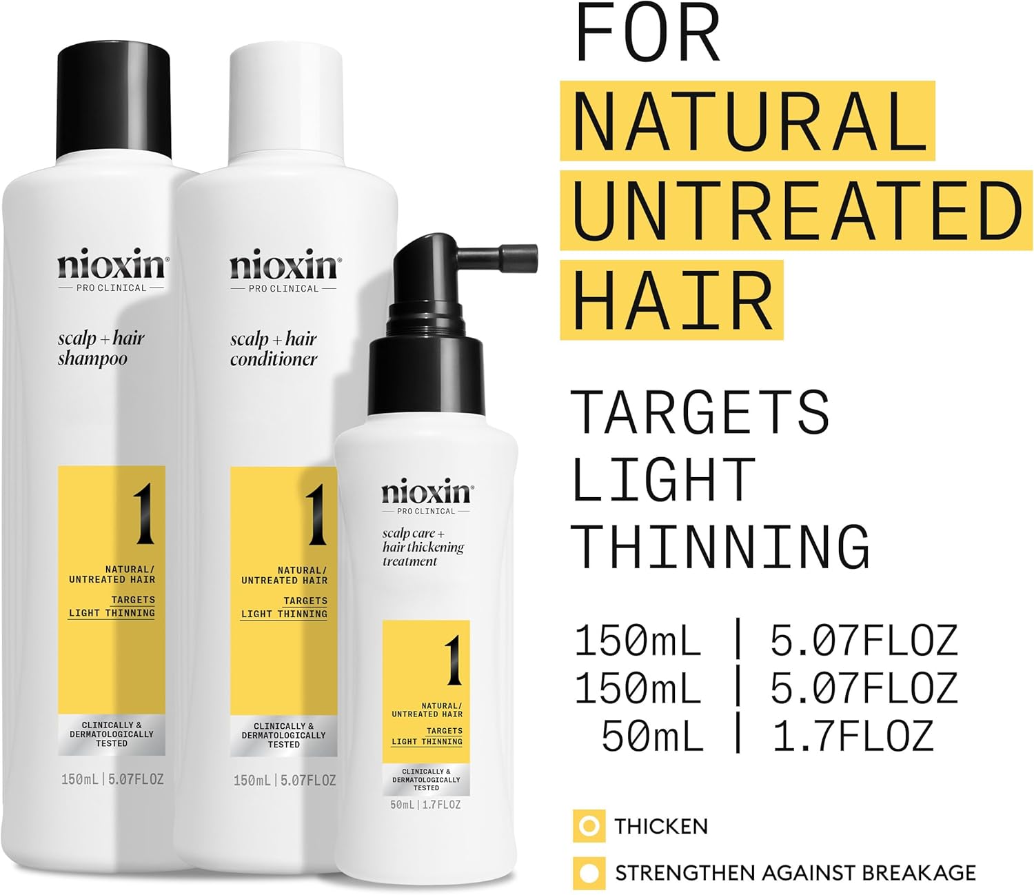 Thumbnail 1 de Nioxin System 1: Hair Thickening System for Naturally Thin Hair (Shampoo, Conditioner & Scalp Treatment)