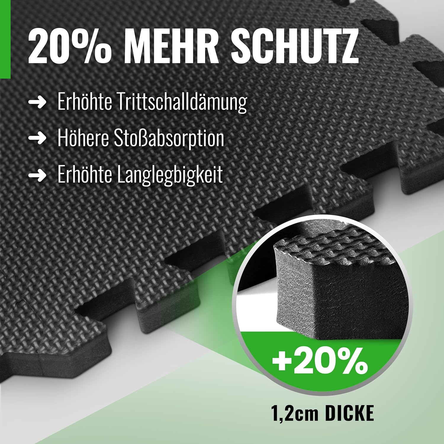 Detalle de AthleticPro Bodenschutzmatte Sets – 30x30 cm oder 60x60 cm, extra dicke Schutzmatten