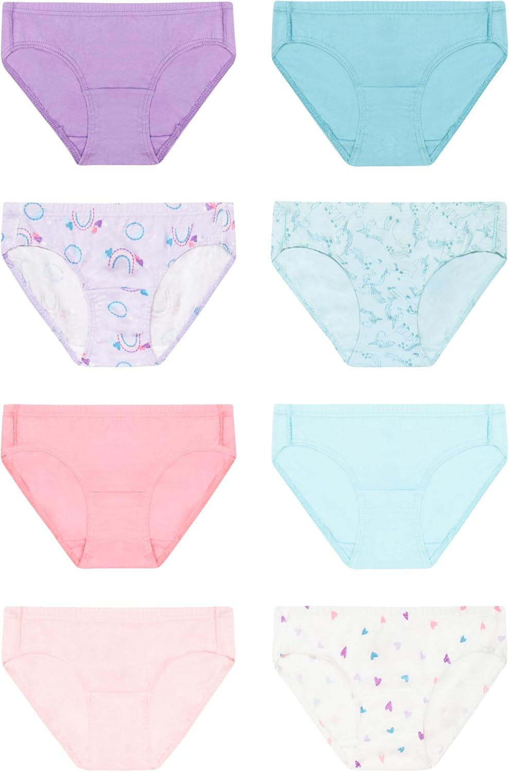 Detalle 2 de Hanes Girls' and Toddler Organic Cotton Underwear, 8-Pack Briefs and Hipsters