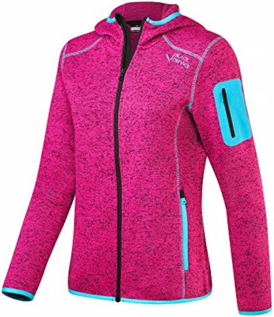 Detalle de Black Crevice Giacca in pile da donna con cappuccio