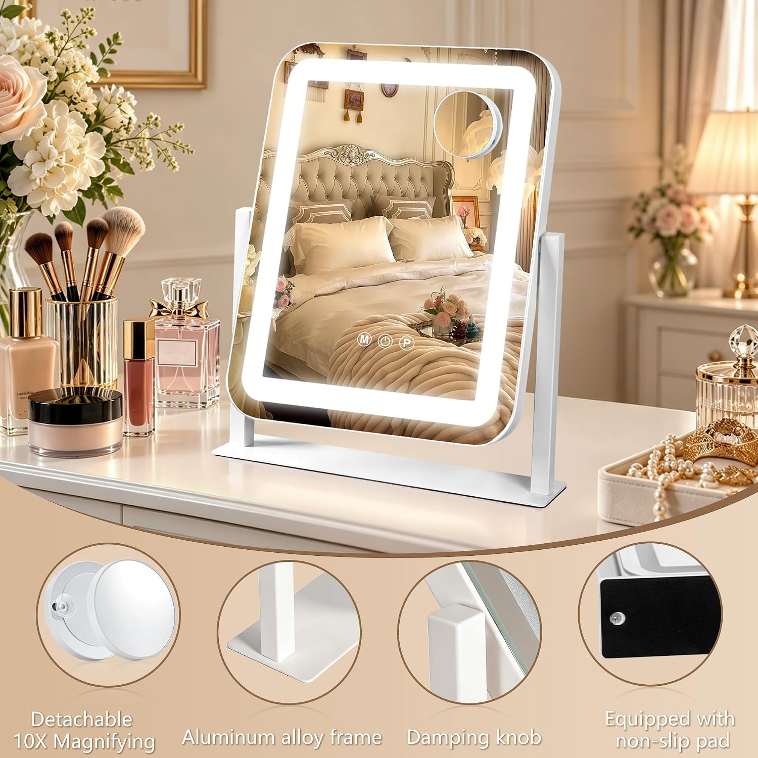 Thumbnail 6 de Ratsamee 13-inch x 15-inch Lighted Vanity Mirror, Dimmable, 3 Light Colours