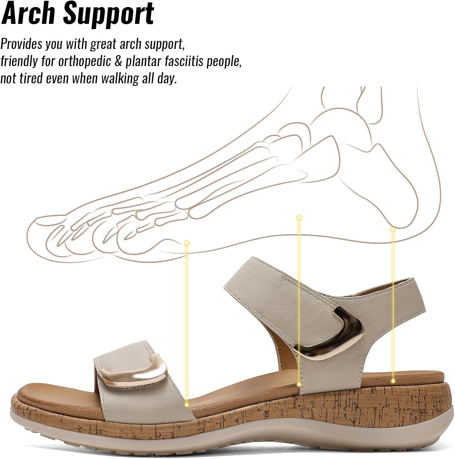 Detalle de Littleplum Damen Sandalen Sommer Flach Sandaletten – Bequem & Vielseitig