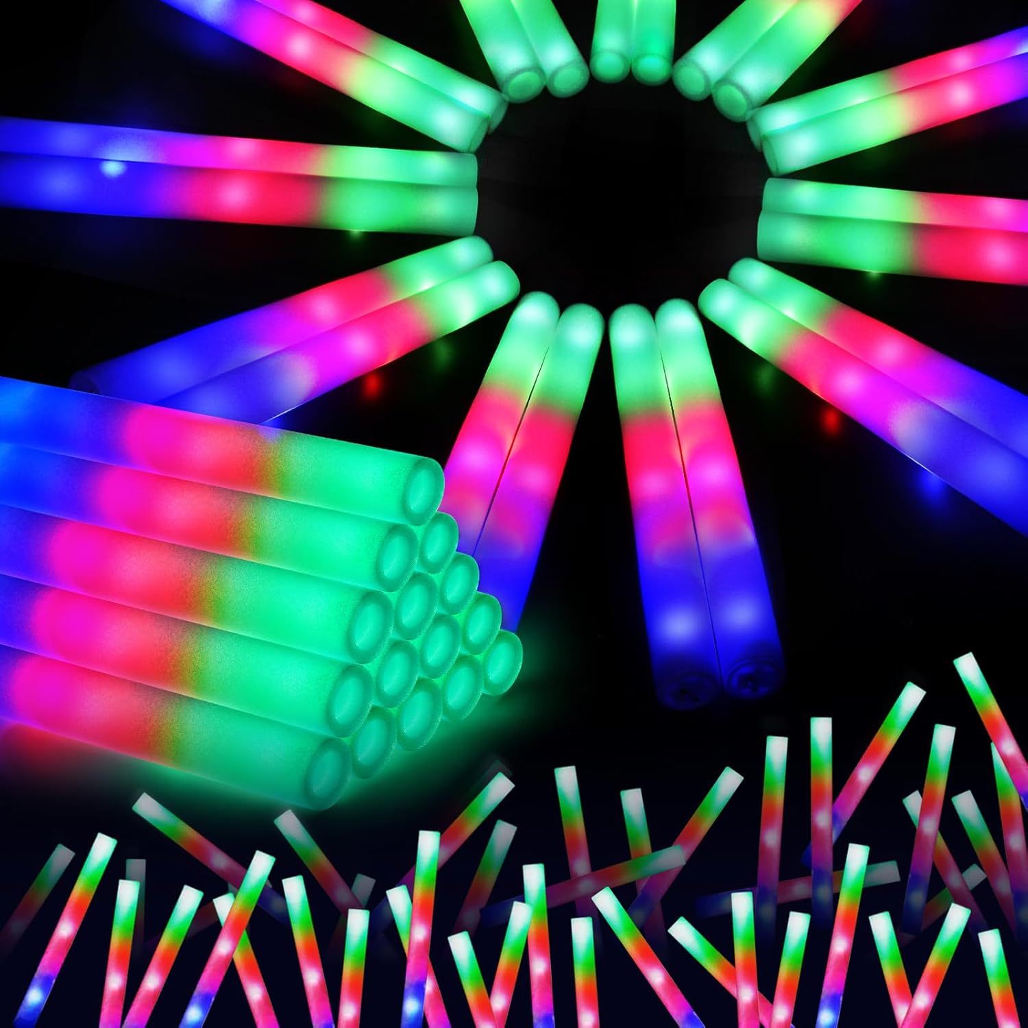 SHQDD 46PCS Foam Glow Sticks